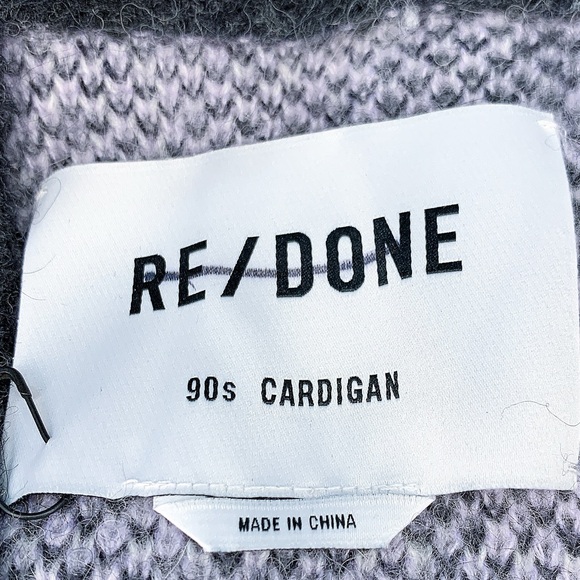 RE/DONE 90s Oversized Cardigan in Tiger Intarsia - Picture 10 of 12